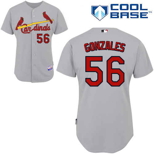 Marco Gonzales #56 MLB Jersey-St Louis Cardinals Men's Authentic Road Gray Cool Base Baseball Jersey